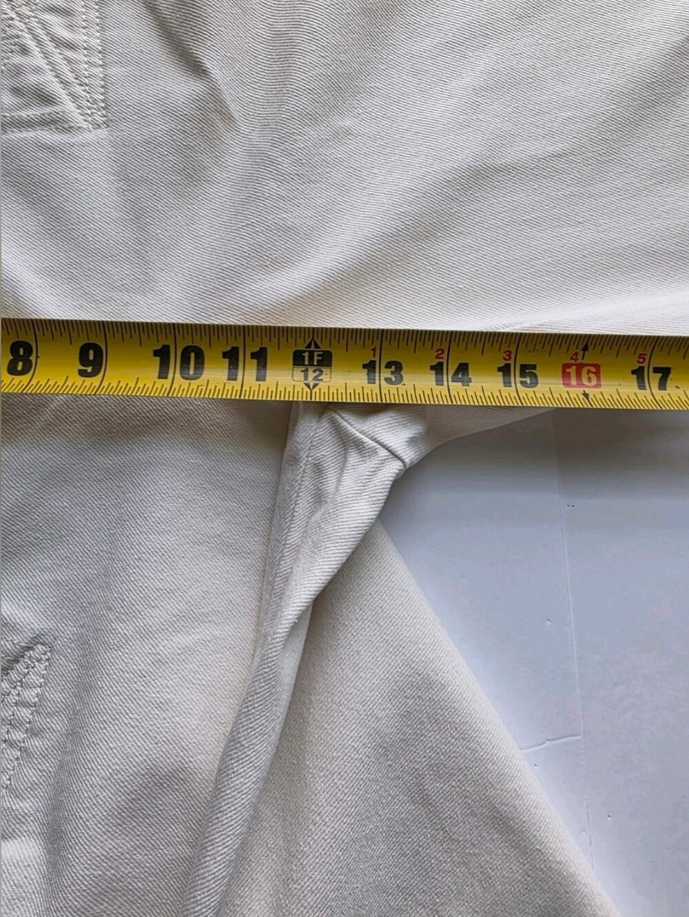 Tory Burch Button Detail Cropped Wide Leg Sailor Pants in Ivory Heavy Denim Sz 4 - Picture 9 of 15